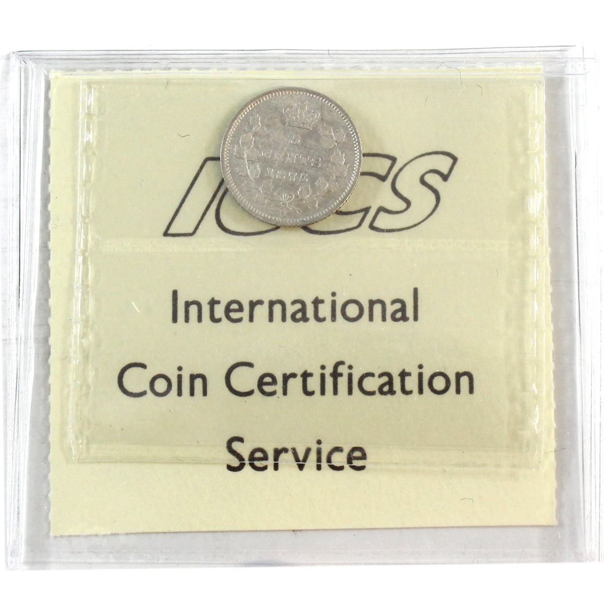 1875H Large Date Canada 5-cents ICCS Certified VF20