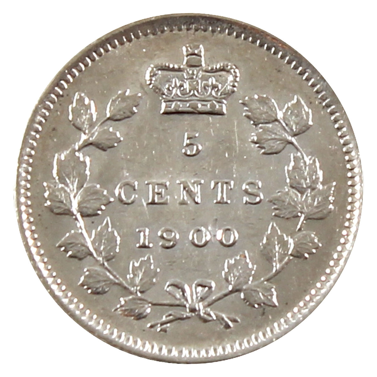 1900 Round 0's Canada 5-cents AU-UNC (AU55) $