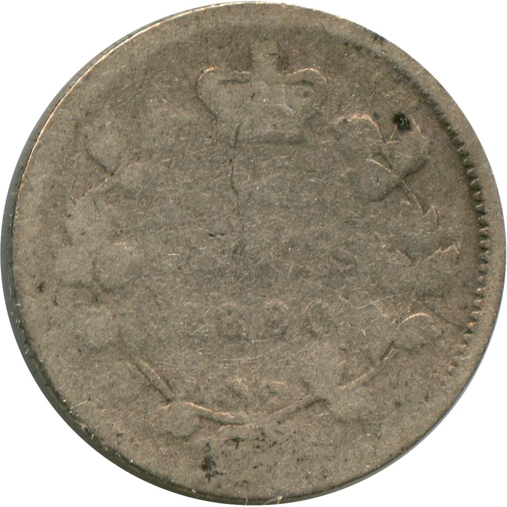 1880H Obv. 3 Canada 5-cents About Good (AG3)