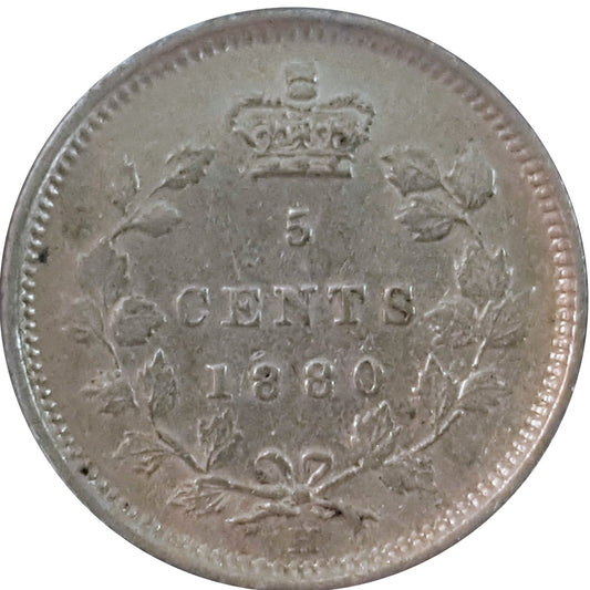 1880H Obv. 3 Canada 5-cents VF-EF (VF30) $