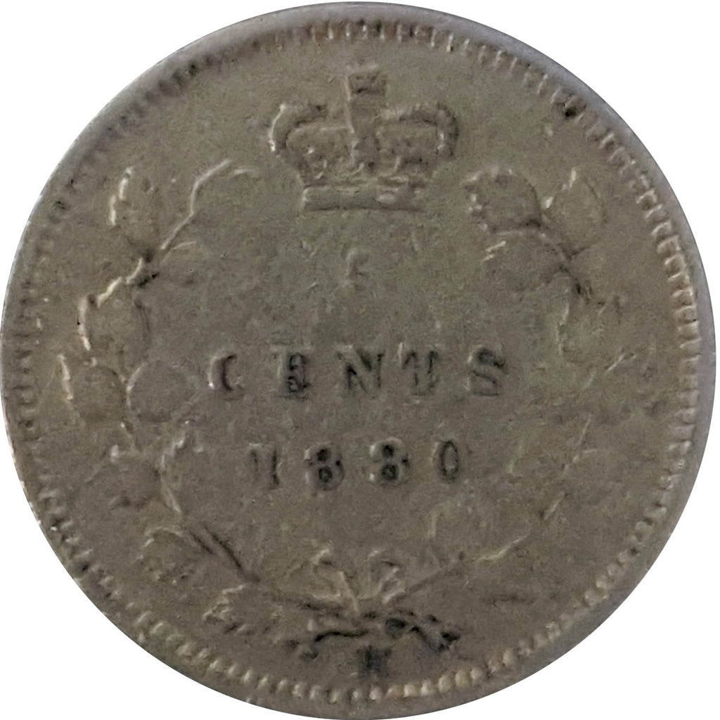 1880H Obv. 2 Canada 5-cents F-VF (F15) $