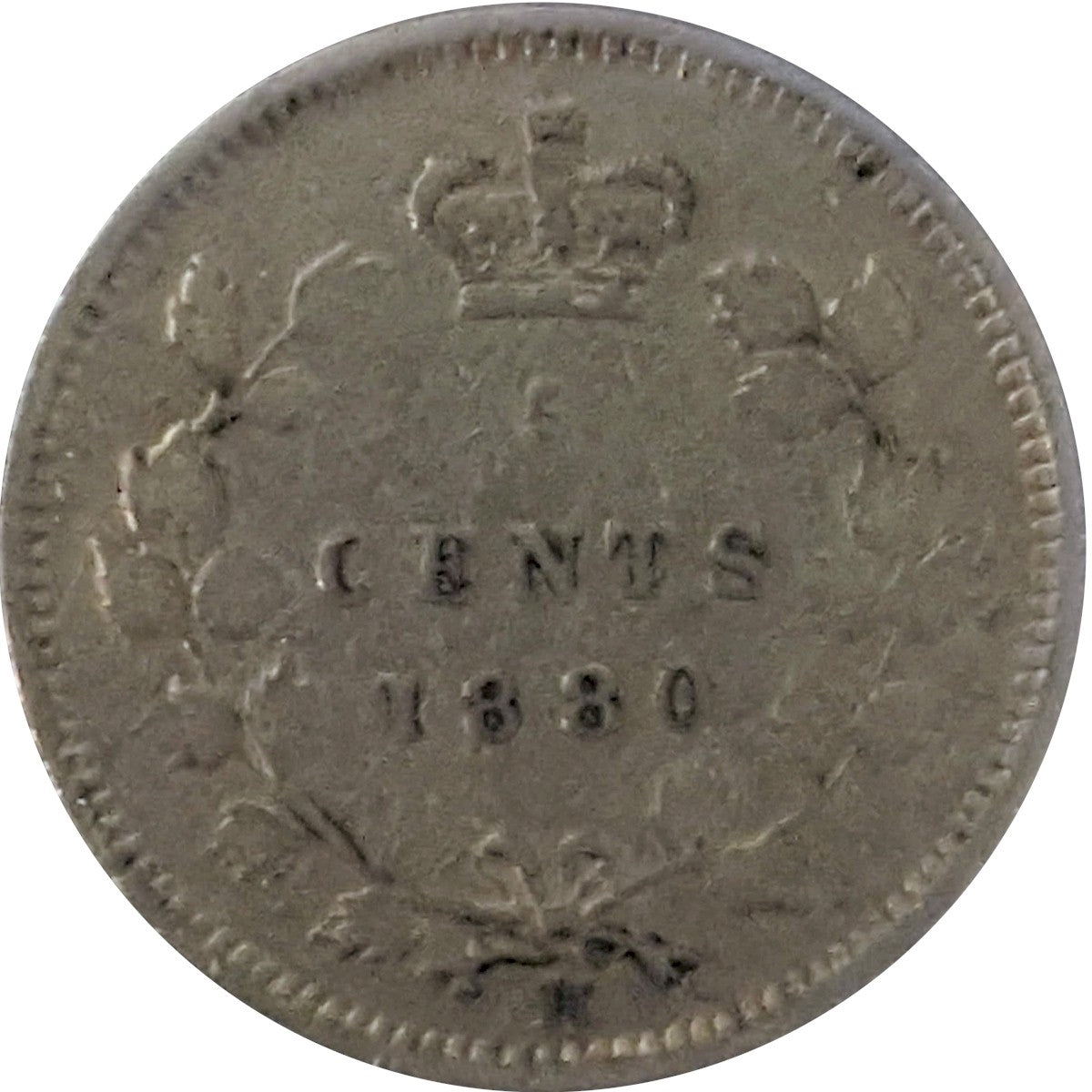 1880H Obv. 2 Canada 5-cents F-VF (F15) $