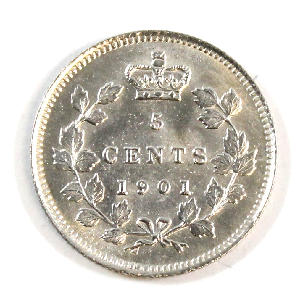 1901 Canada 5-cents Choice BU (MS64) $