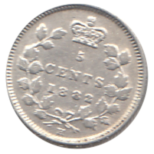 1882H Canada 5-cents Extra Fine (EF40) $