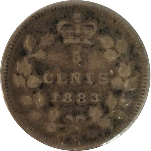 1883H Canada 5-cents Fine (F12)