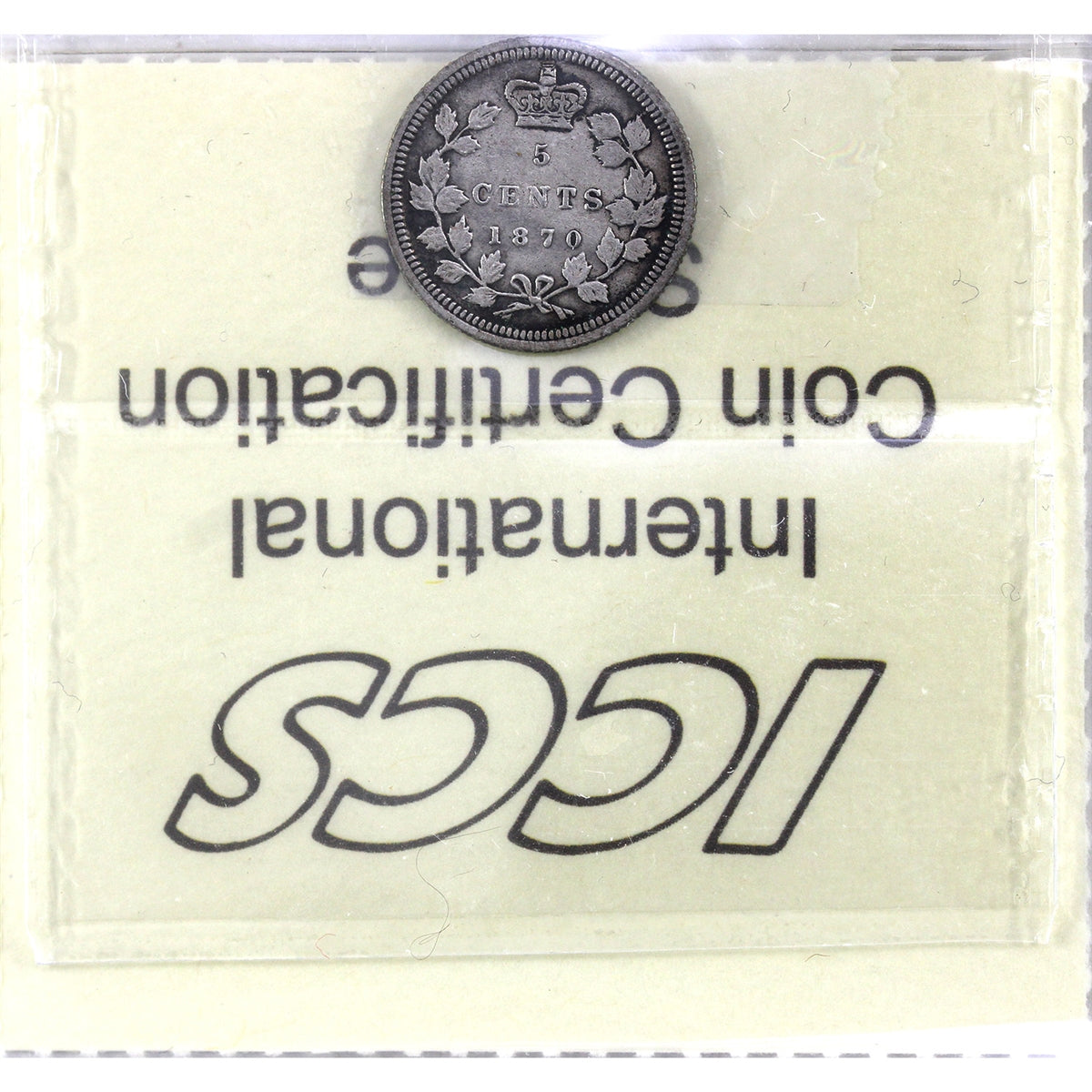 1870 Flat Border Canada 5-cents ICCS Certified F12
