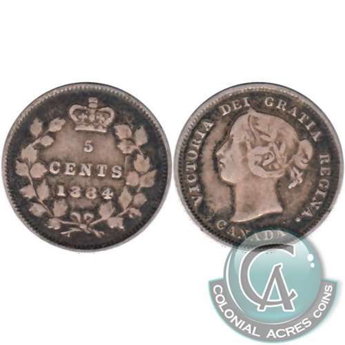 1884 Far 4 Canada 5-cents Fine (F12) $