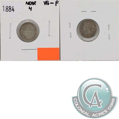 1884 Near 4 Canada 5-cents VG-F (VG10) $