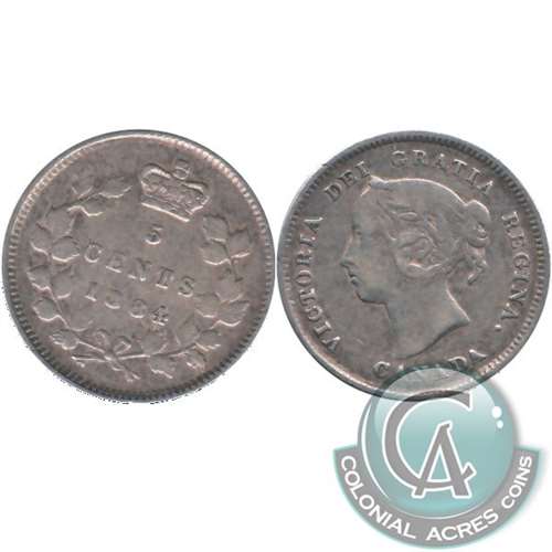 1884 Near 4 Canada 5-cents F-VF (F15) $