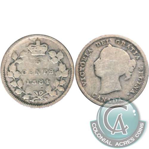 1884 Near 4 Canada 5-cents Good (G4) $