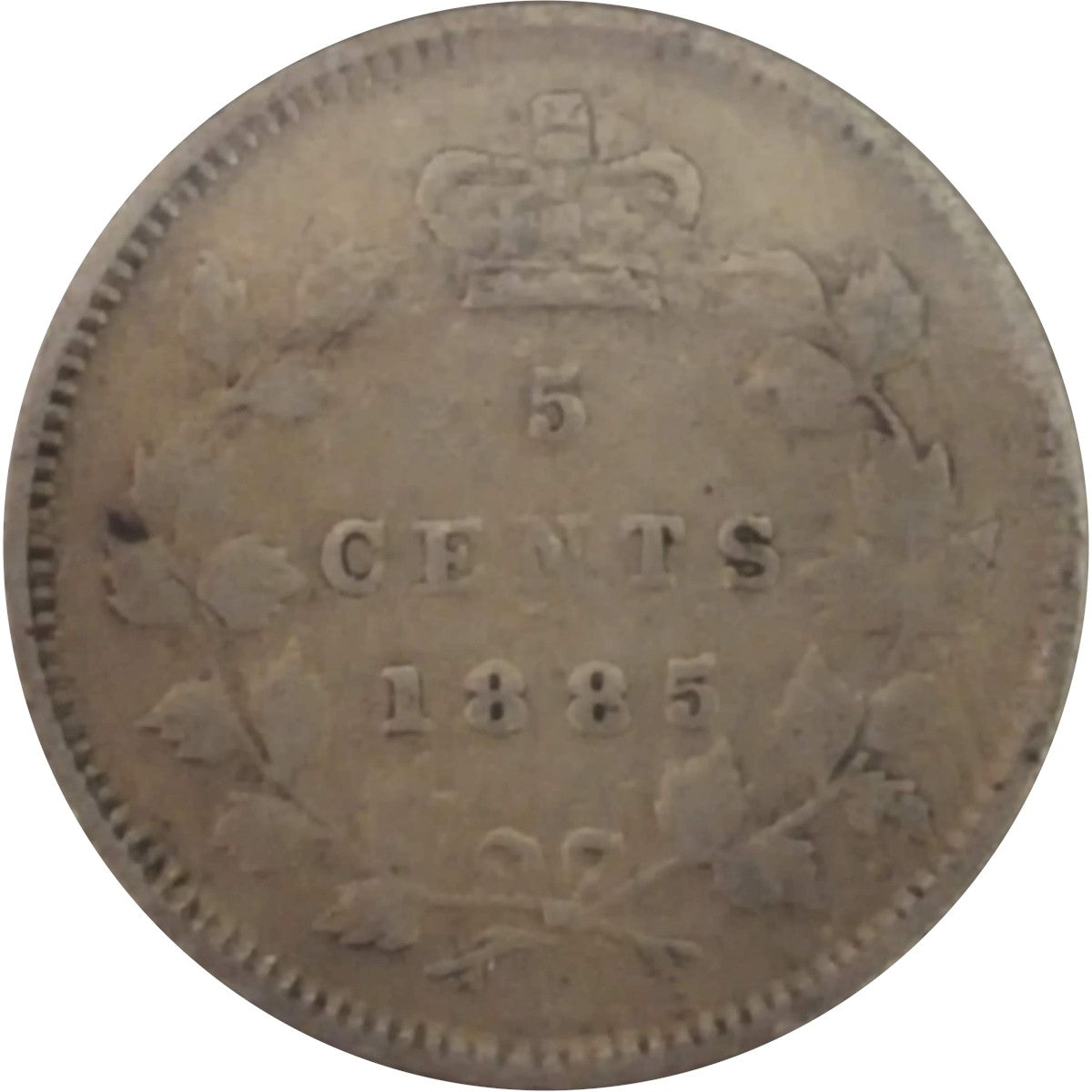 1885 Large 5 Canada 5-cents F-VF (F15)