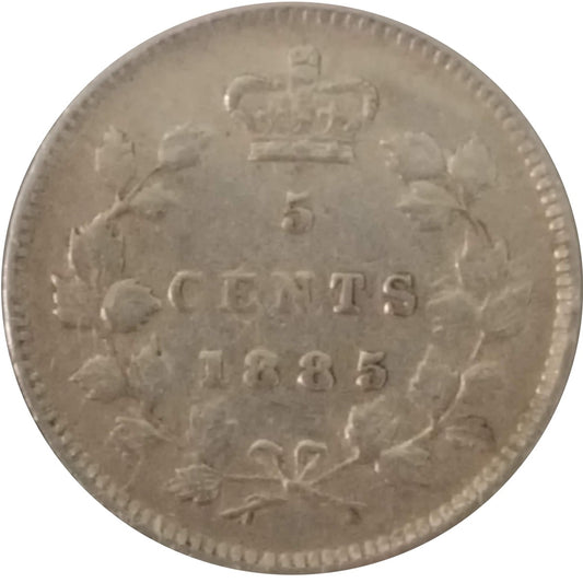 1885 Large 5 Canada 5-cents Very Fine (VF20) $