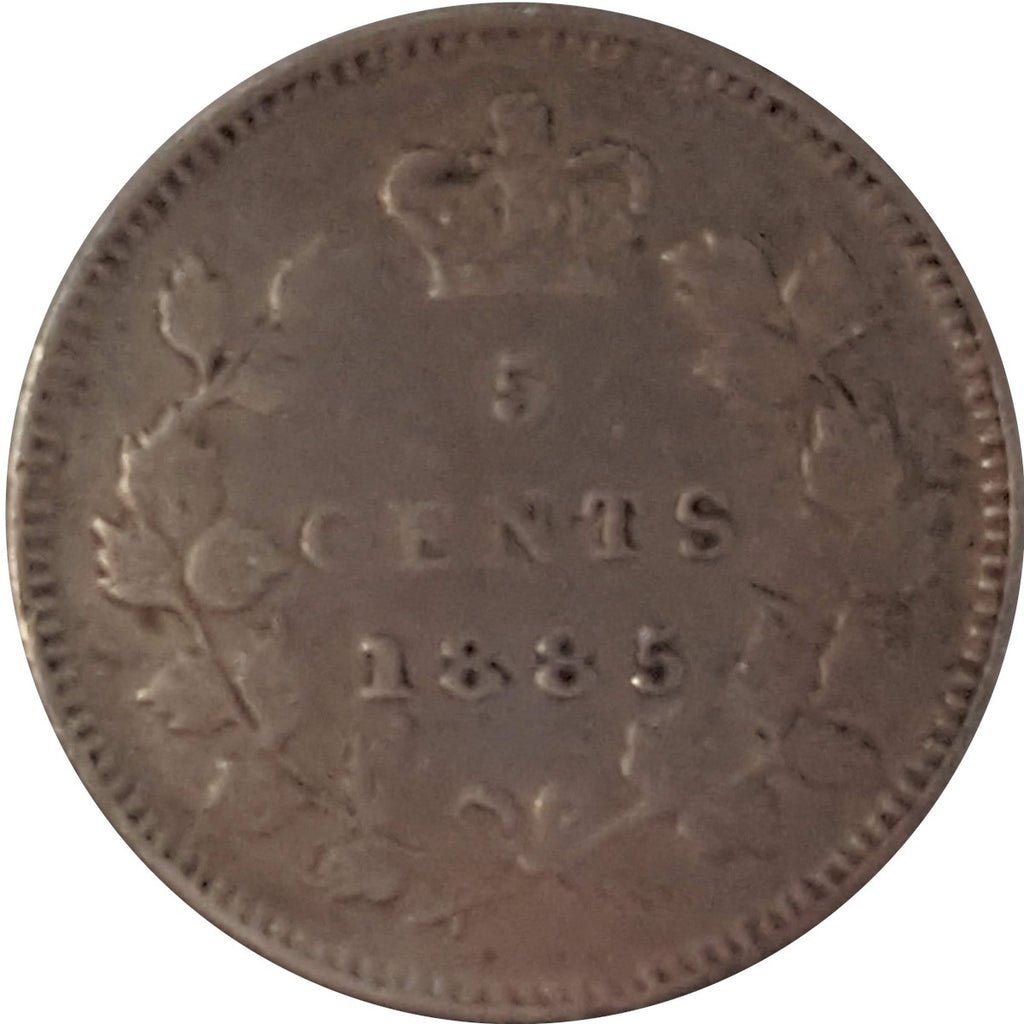 1885 Small 5 Canada 5-cents Very Fine (VF20) $