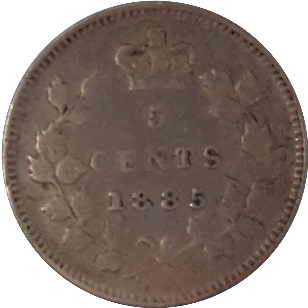 1885 Small 5 Canada 5-cents Very Fine (VF20) $