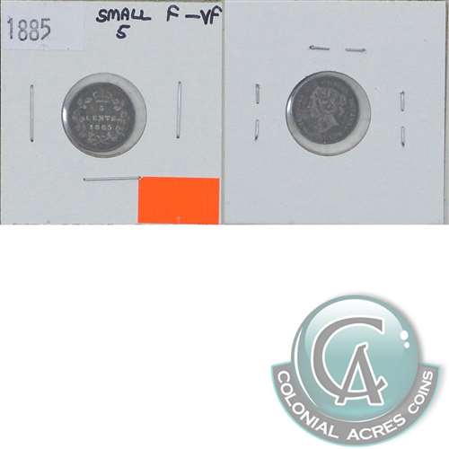 1885 Small 5 Canada 5-cents F-VF (F15)