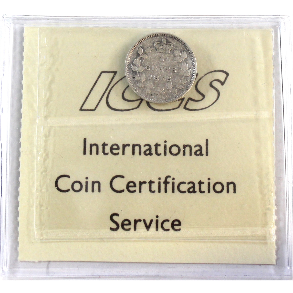 1885 Small 5 Over 5 Canada 5-cents ICCS Certified F15
