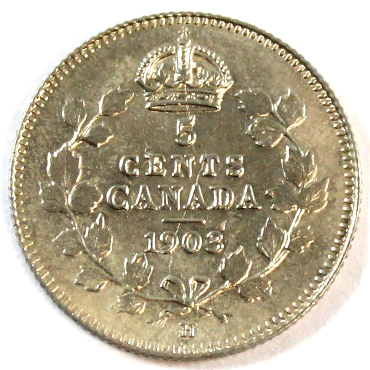 1903H Small H Canada 5-cents Almost Uncirculated (AU50)