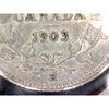 1903H Small Recut H Canada 5-cents EF-AU (EF45) $