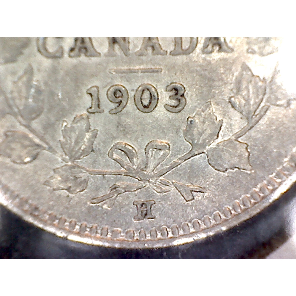 1903H Small Recut H Canada 5-cents EF-AU (EF45) $