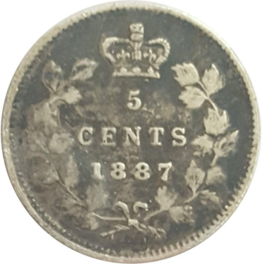 1887 Canada 5-cents F-VF (F15) $