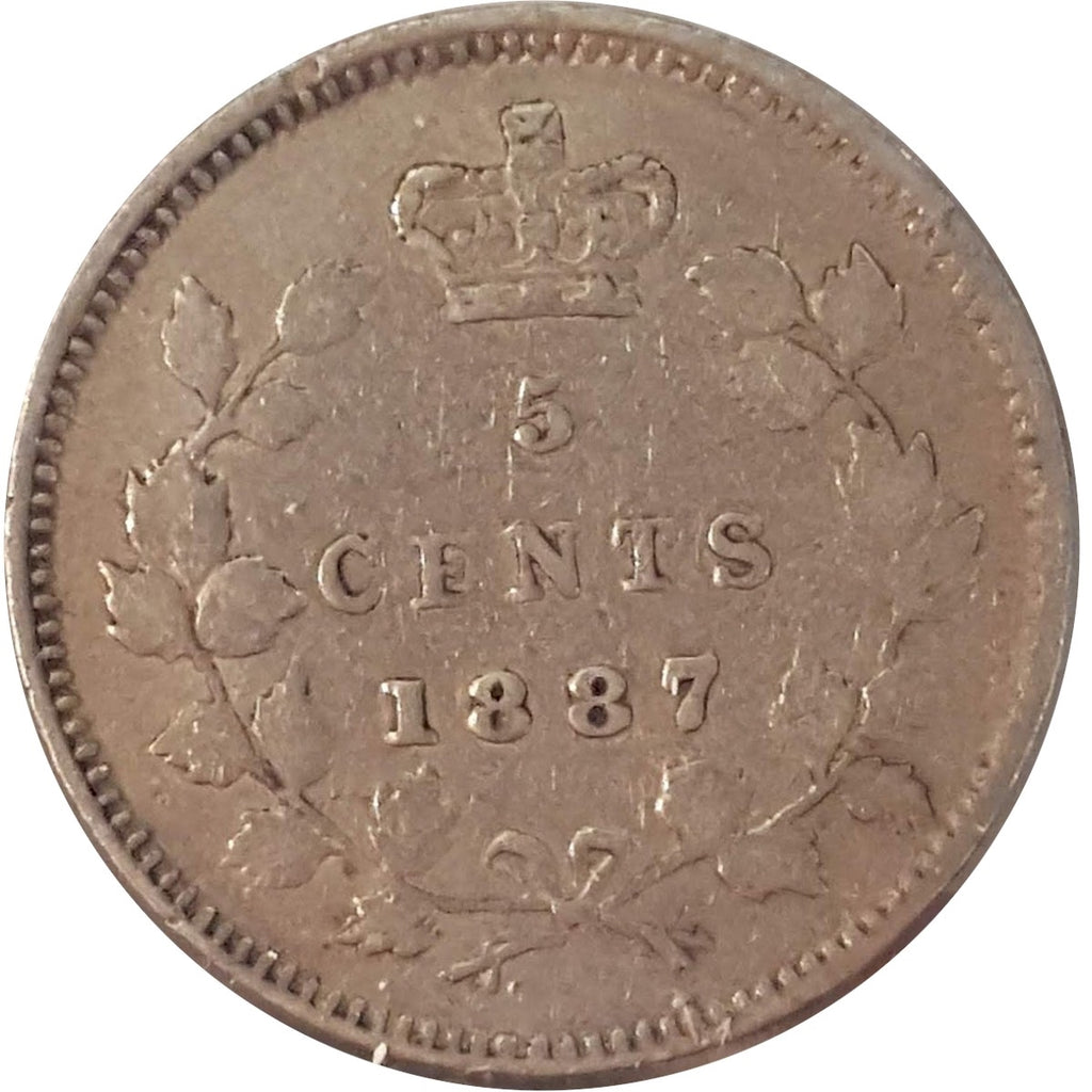 1887 Canada 5-cents Very Fine (VF20) $