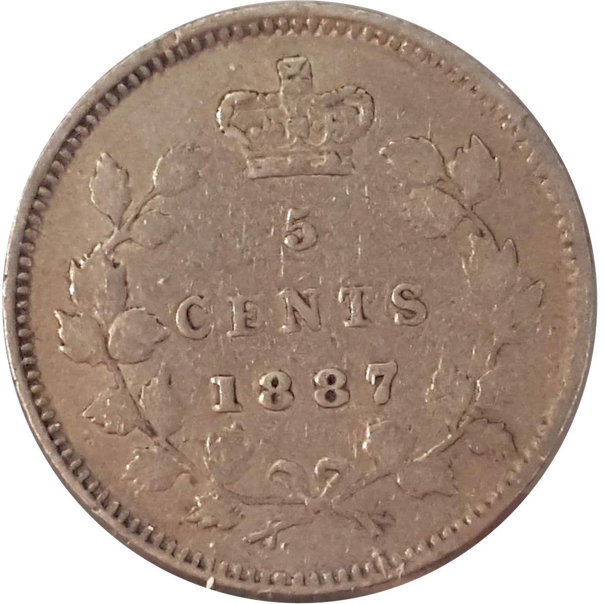 1887 Canada 5-cents Very Fine (VF20) $