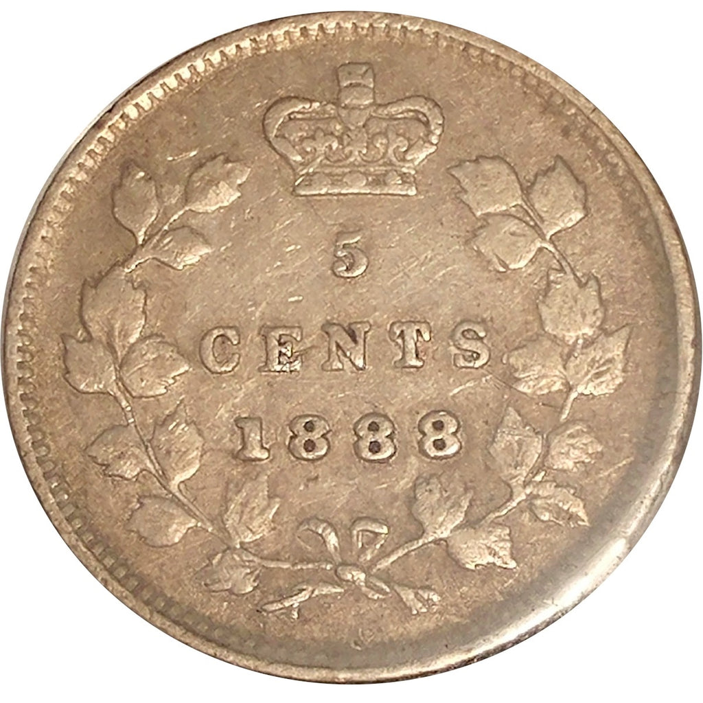 1888 Canada 5-cents F-VF (F15)