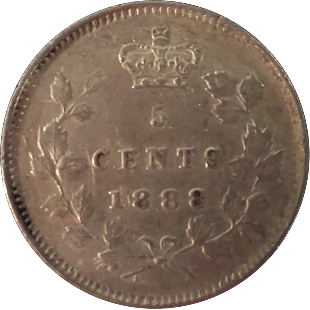 1888 Canada 5-cents EF-AU (EF45) $
