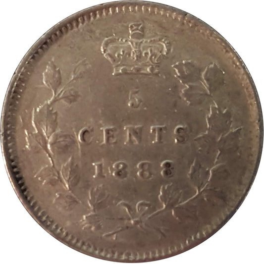 1888 Canada 5-cents EF-AU (EF45) $
