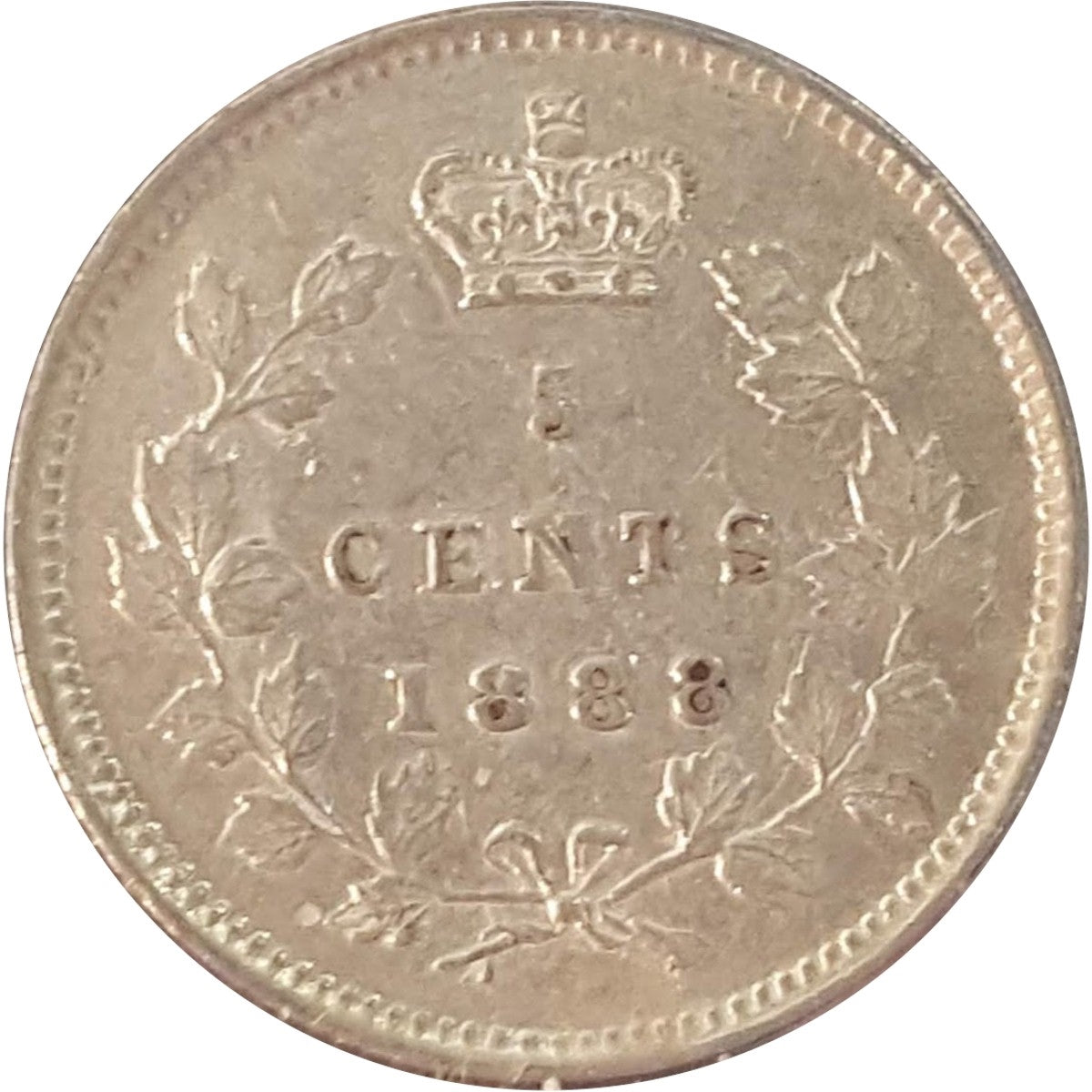 1888 Canada 5-cents Almost Uncirculated (AU50) $