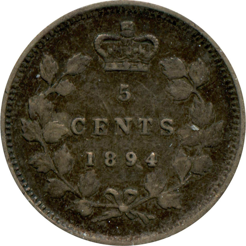 1894 Canada 5-cents Very Fine (VF20) $