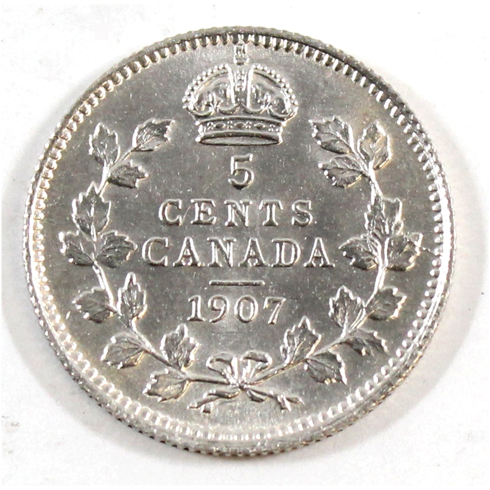 1907 Canada 5-cents Brilliant Uncirculated (MS63) $