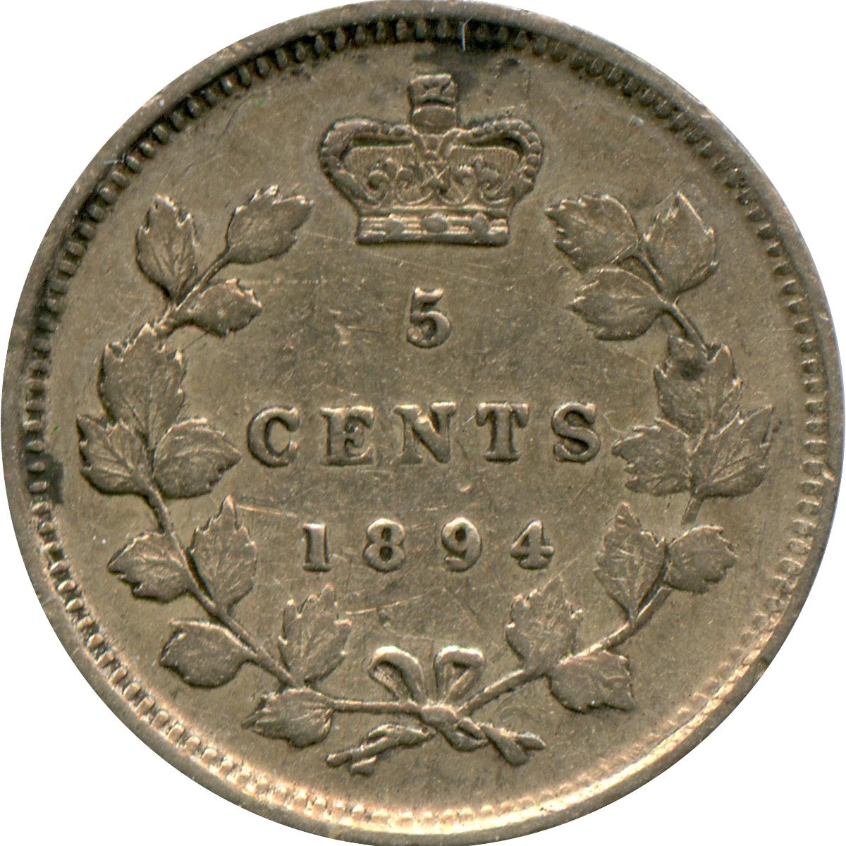 1894 Canada 5-cents Extra Fine (EF40) $