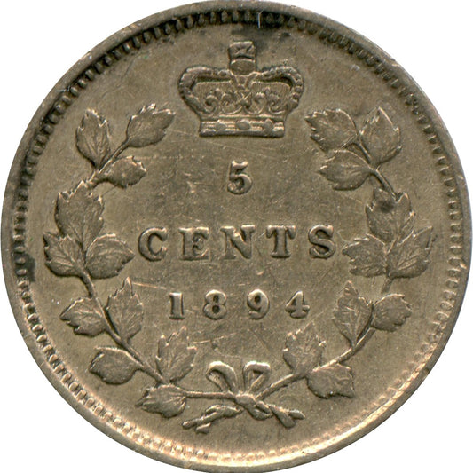 1894 Canada 5-cents Extra Fine (EF40) $