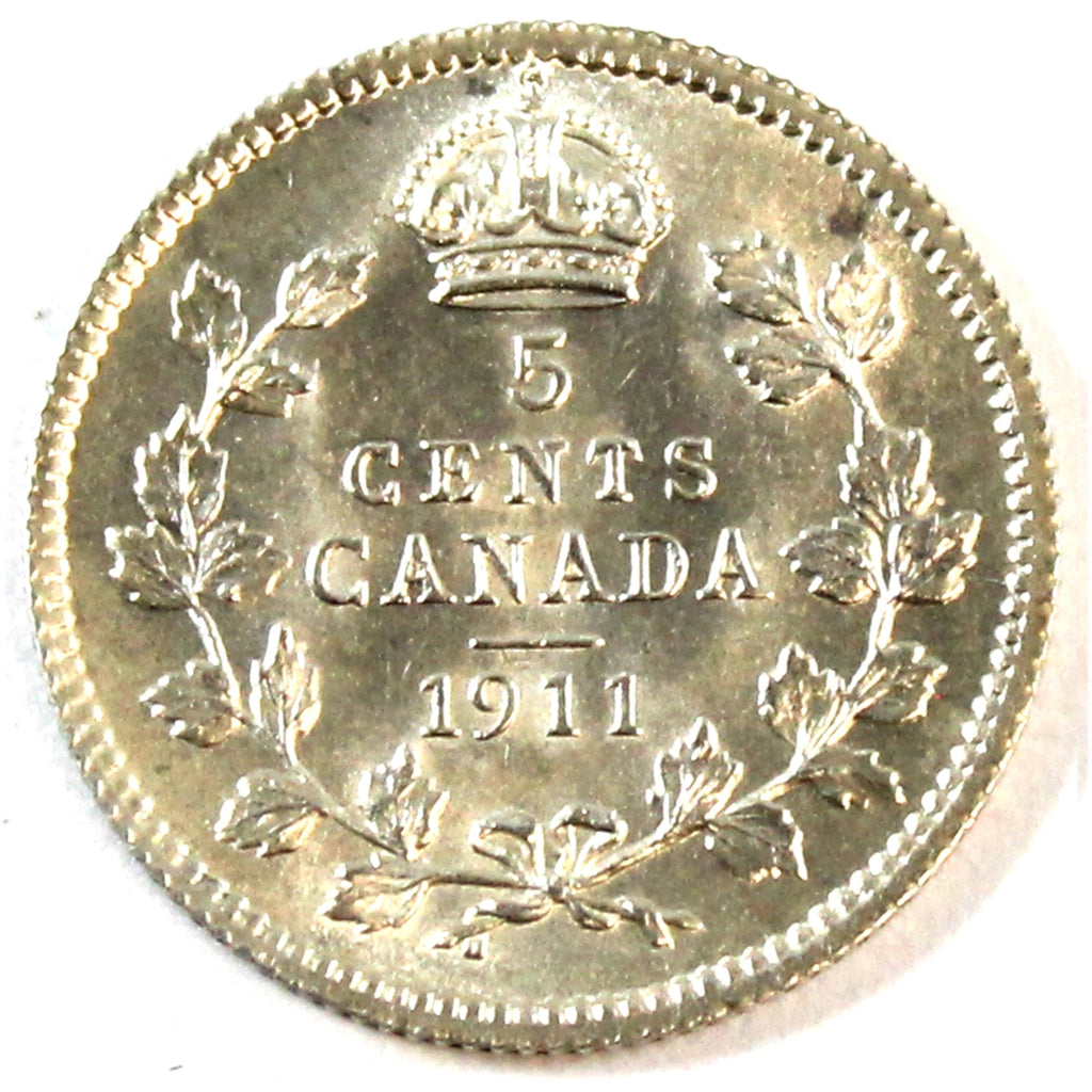 1911 Canada 5-cents Brilliant Uncirculated (MS63) $