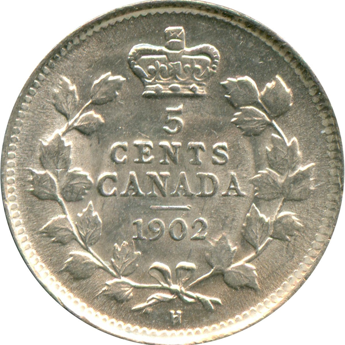 1902H Small H Canada 5-cents AU-UNC (AU55) $