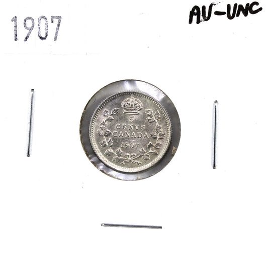 1907 Canada 5-cents AU-UNC (AU55)