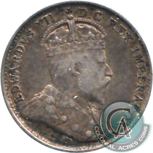 1909 Round Leaves Canada 5-cents VF-EF (VF30)