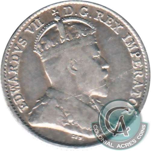 1910 Pointed Leaves Canada 5-cents Fine (F12)