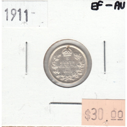 1911 Canada 5-cents EF-AU (EF45)