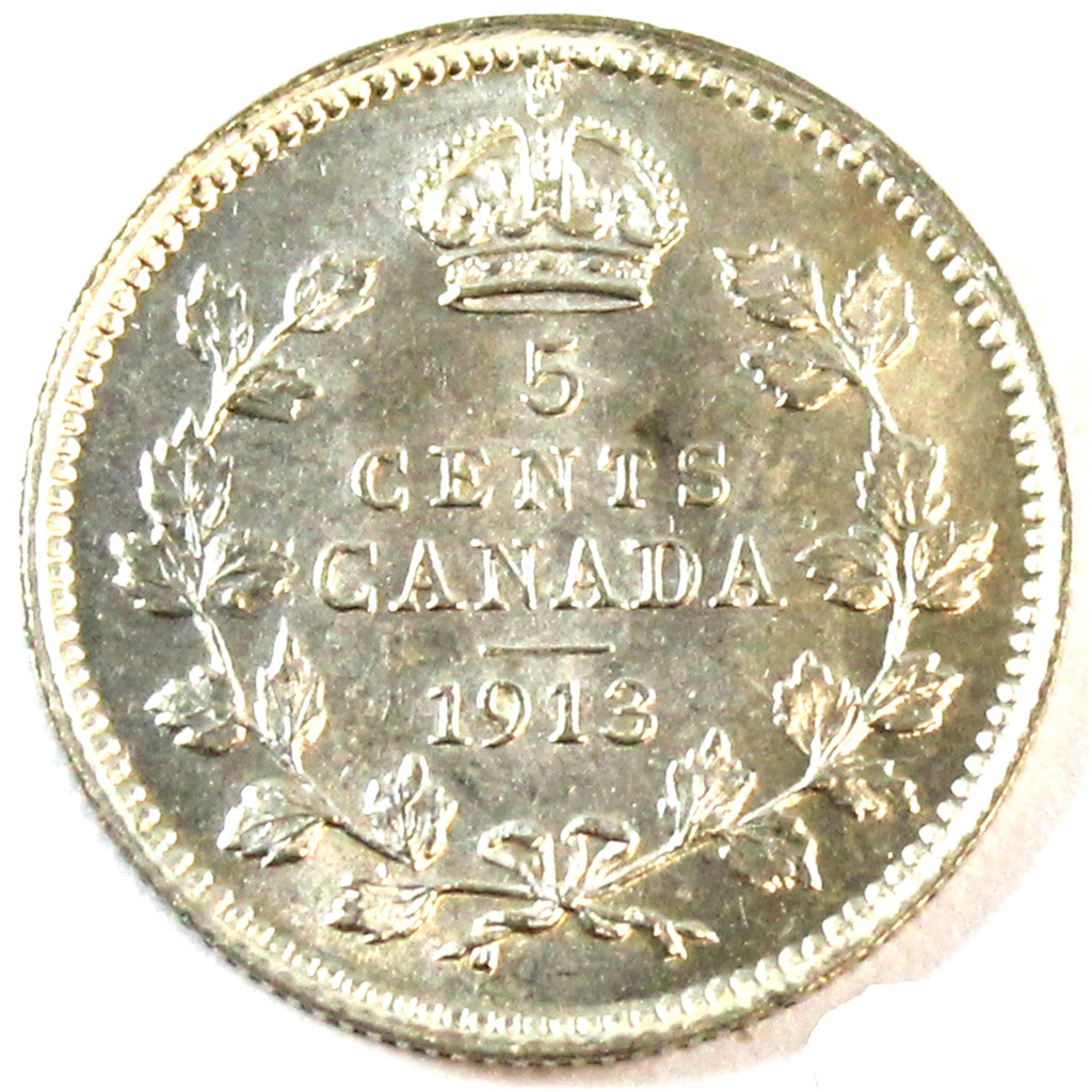1913 Canada 5-cents Brilliant Uncirculated (MS63) $