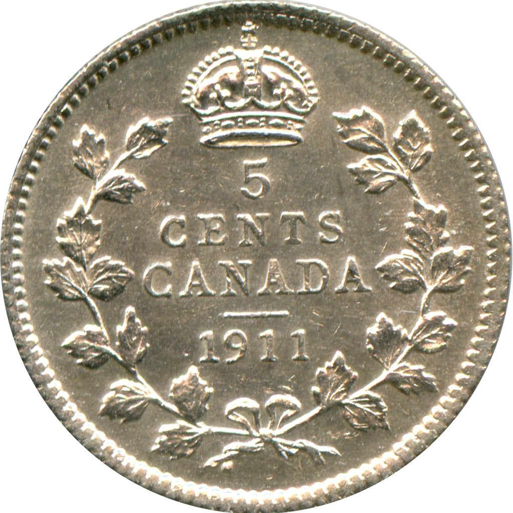 1911 Canada 5-cents AU-UNC (AU55) $