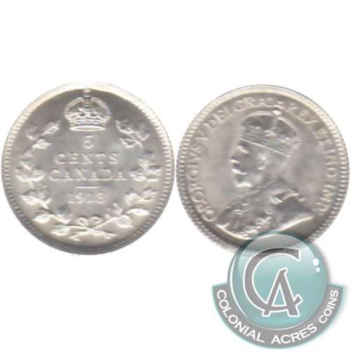 1913 Canada 5-cents Choice Brilliant Uncirculated (MS64) $