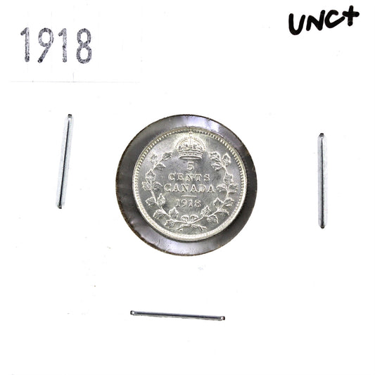 1918 Canada 5-cents UNC+ (MS-62) $
