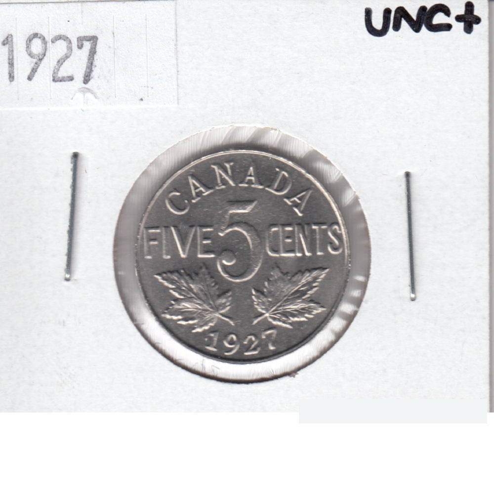 1927 Canada 5-cents UNC+ (MS62) $