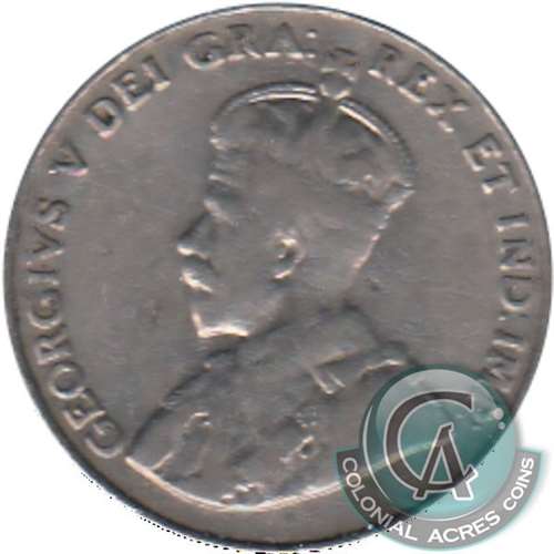 1922 Near Rim Canada 5-cents Very Good (VG8)