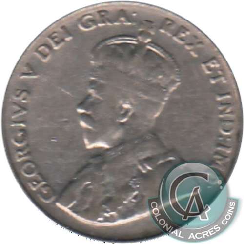 1922 Near Rim Canada 5-cents Fine (F12)