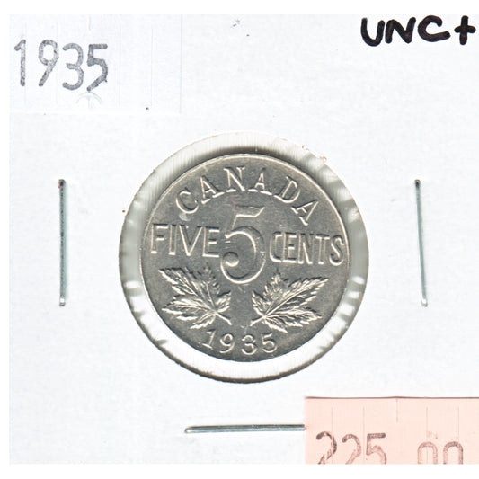 1935 Canada 5-cents UNC+ (MS62) $