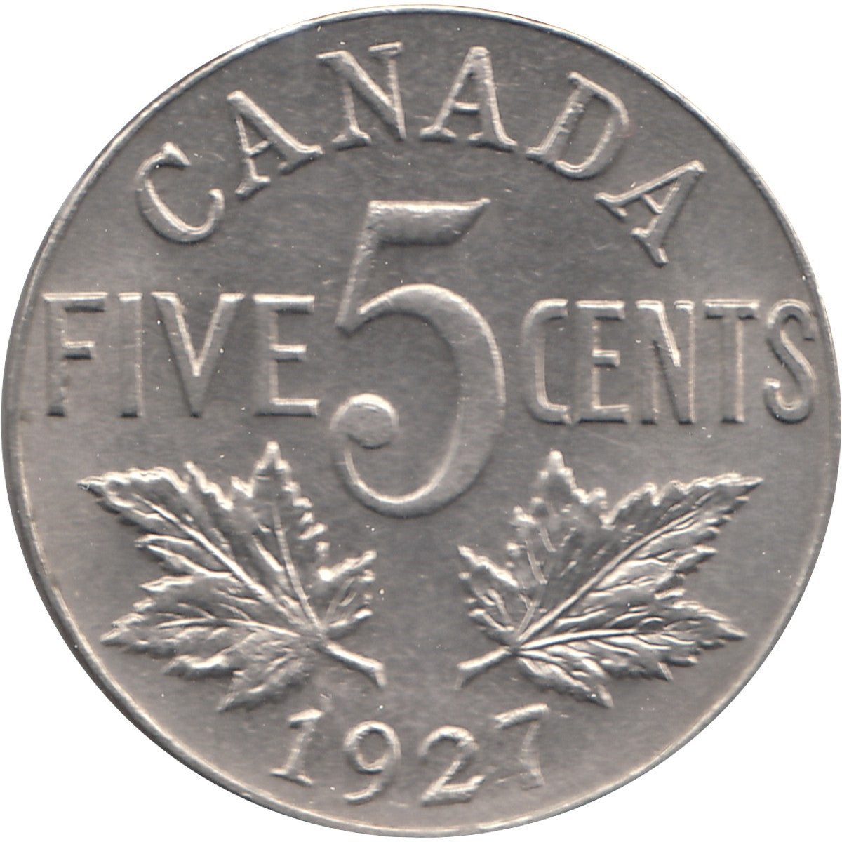 1927 Canada 5-cents Uncirculated (MS60) $