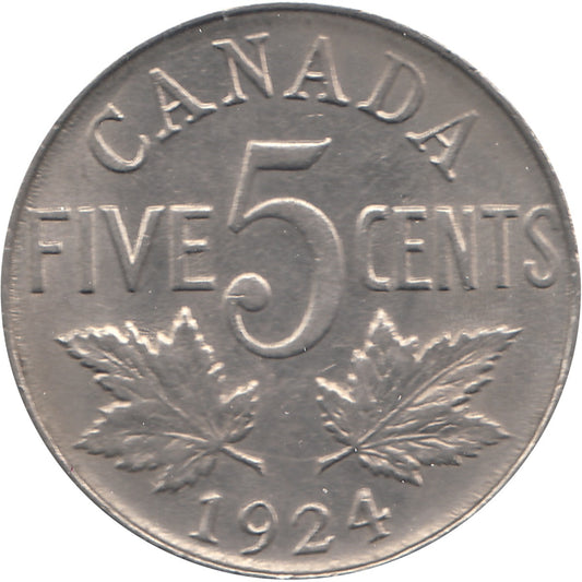 1924 Canada 5-cents AU-UNC (AU-55) $